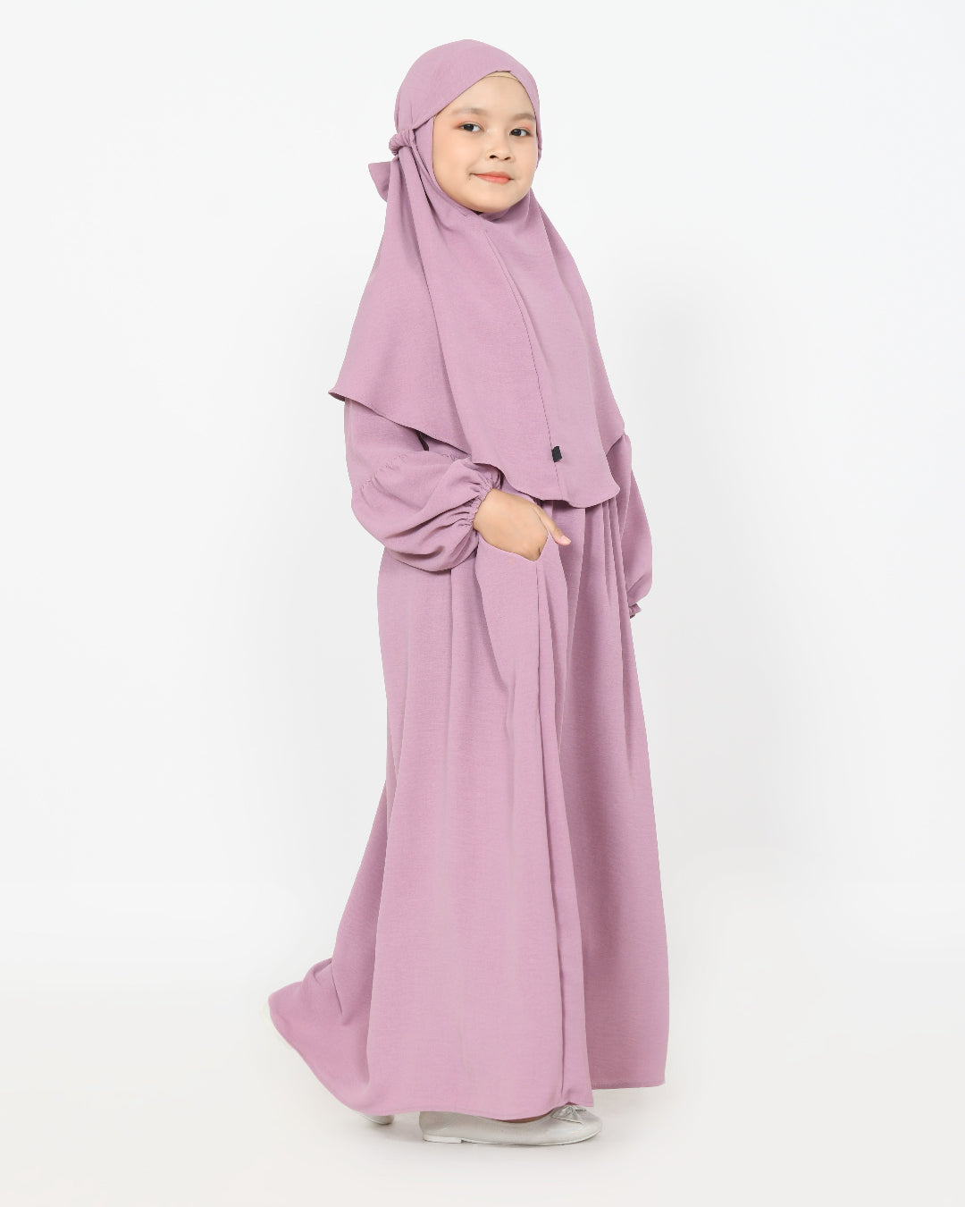 Abaya kids Hanah purple detail hijabheela