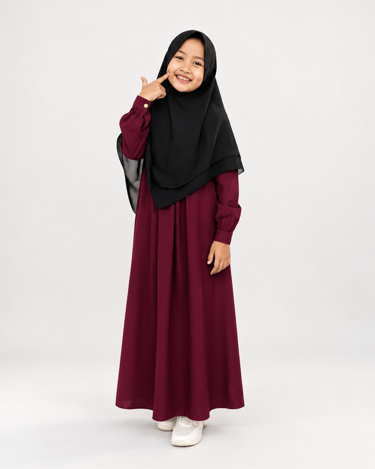 Abaya meisjes Eida maroon model – Hijab Heela