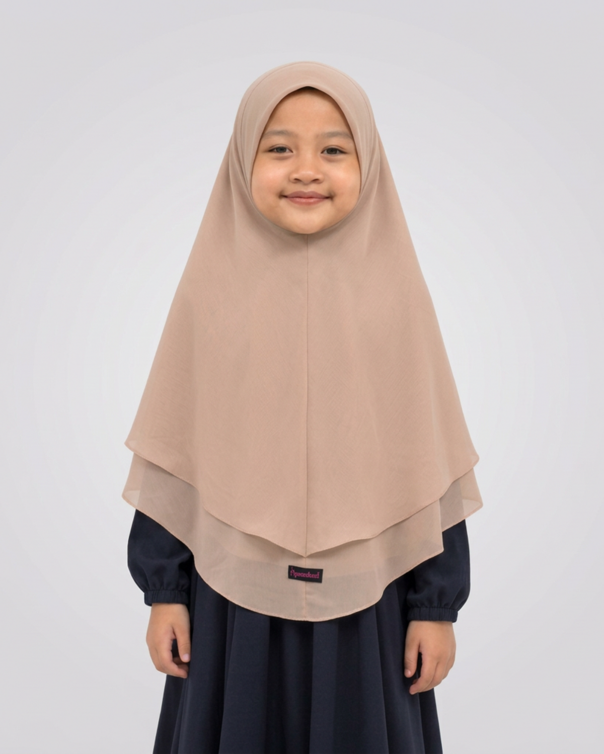 Khimar Meisjes Gaya cappuccino - model vooraanzicht