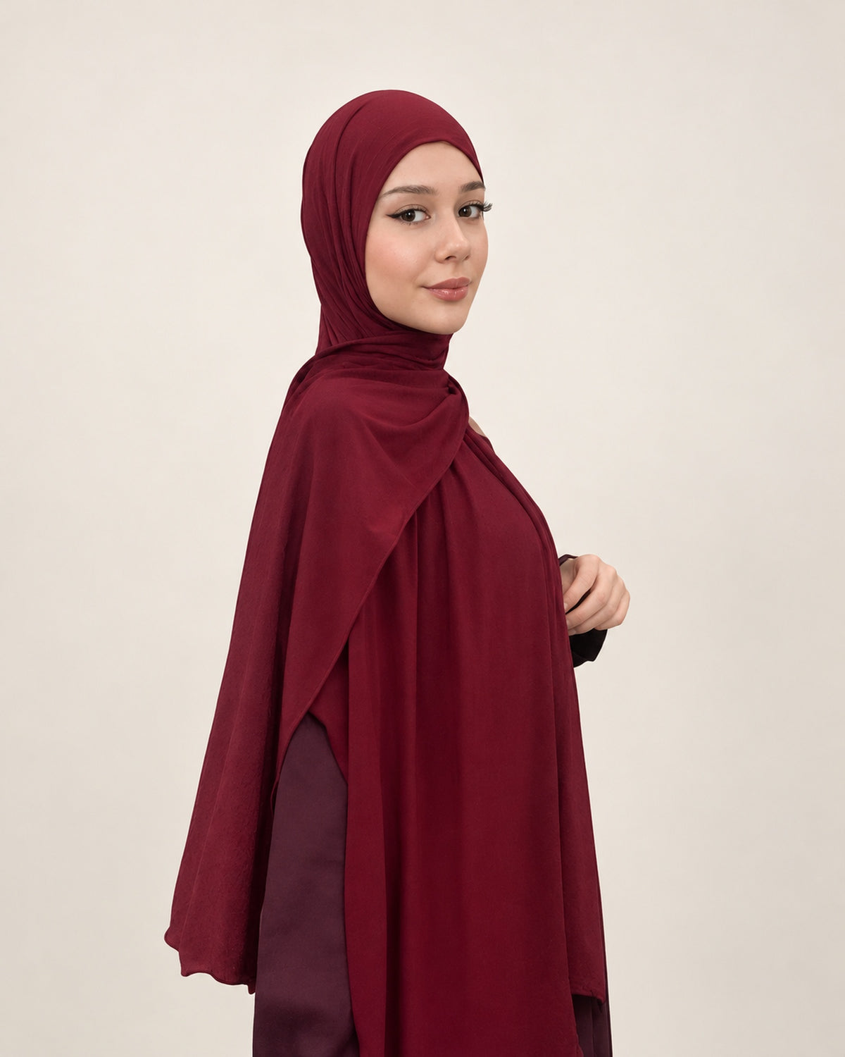 Pasmina Instant Bella Jersey – maroon – Hijab Heela