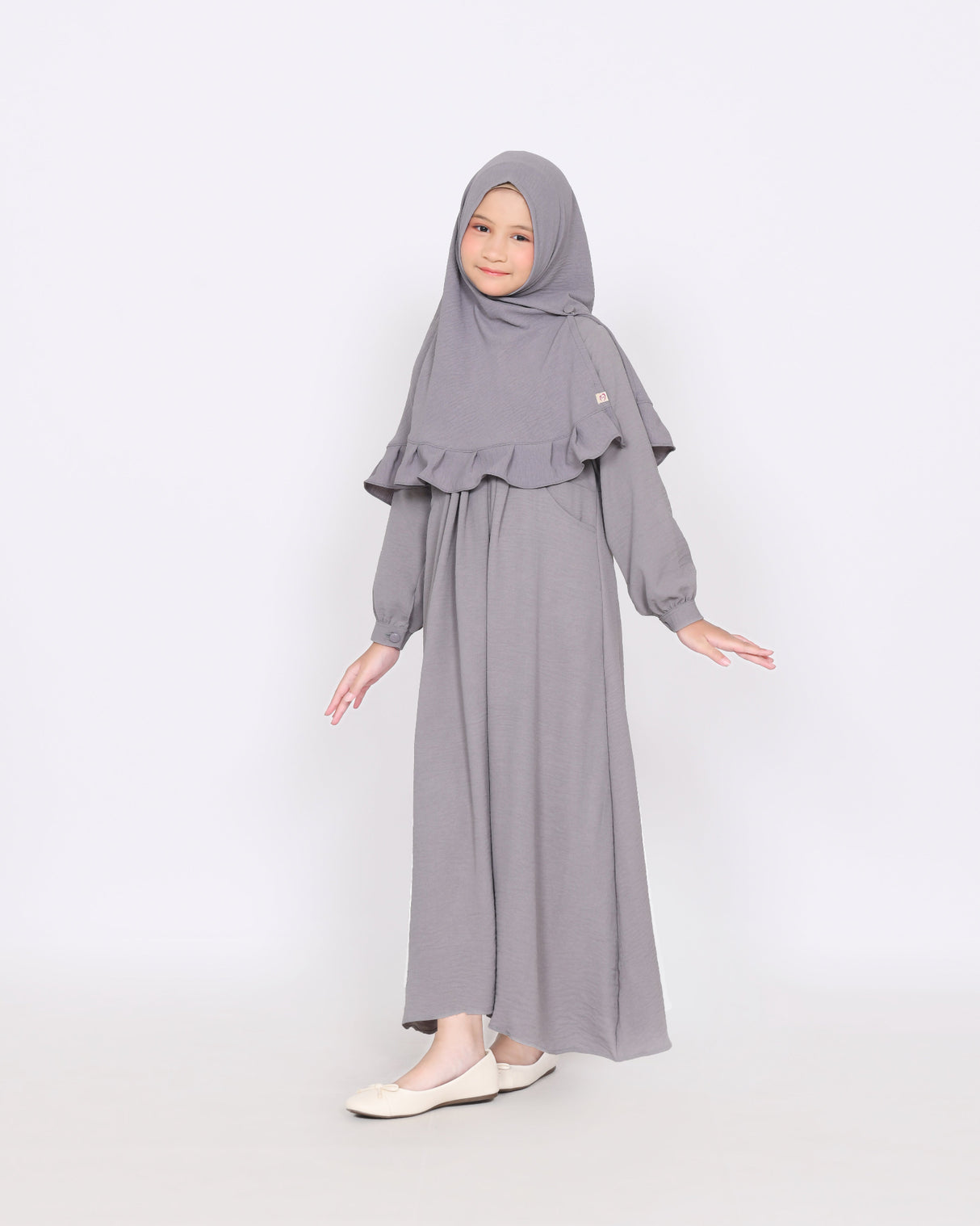 ABAYAKIDS KASIH GREY HIJABHEELA