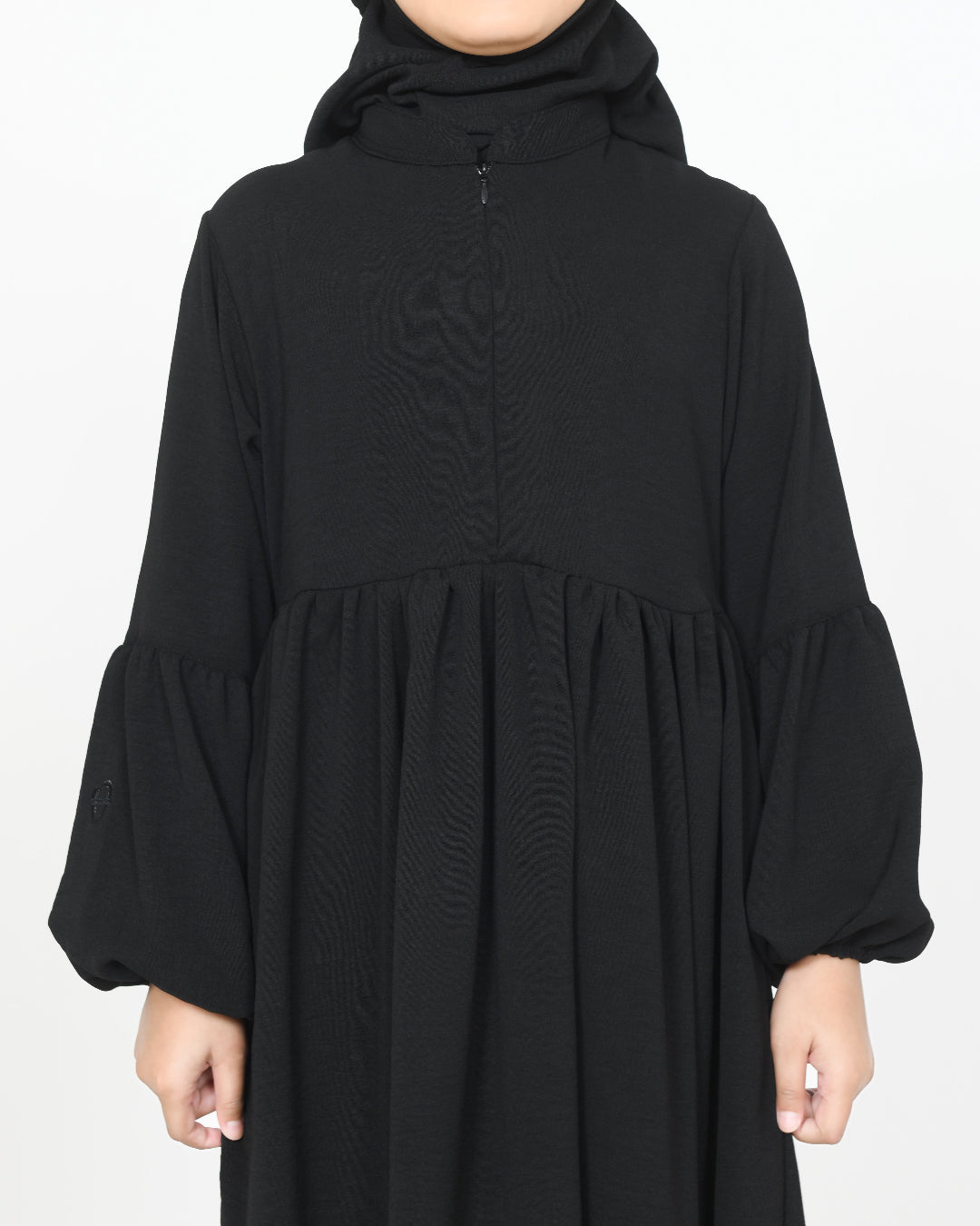 Abaya kids Hanah black detail HijabHeela