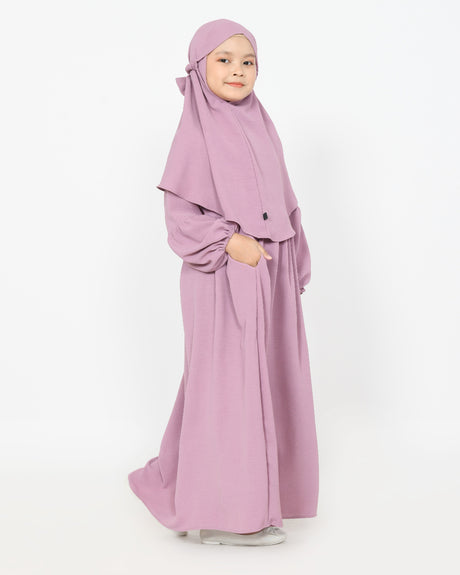 Abaya kids Hanah purple detail hijabheela