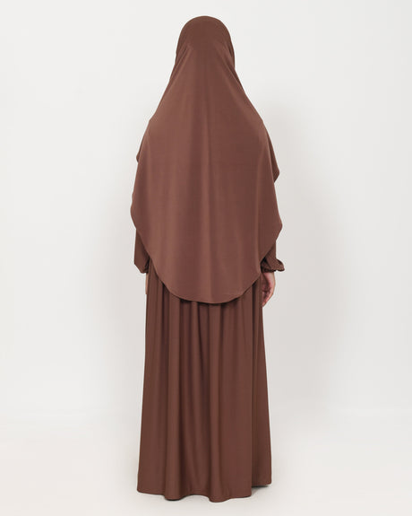 AbayaSherly brown achterkant HijabHeela