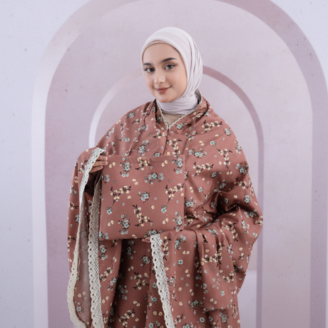 Gebdskleding- Serenity Bloemen-brown-hijabheela