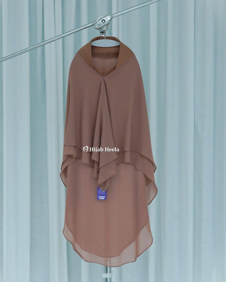 Khimar Wardah Kids Brown - Gantung - Hijab Heela