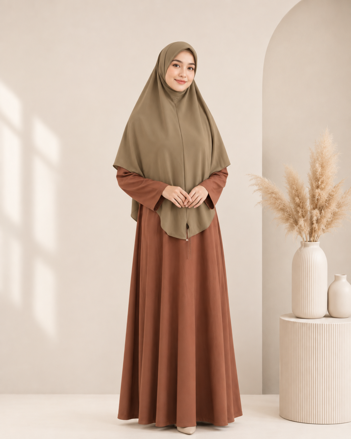 Khimar inaya olive green hijabHeela