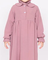 Set abaya kids Kaylie dusty pink HijabHeela