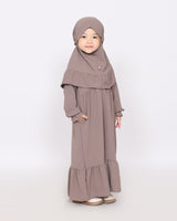Set abaya kids Kaylie grey HijabHeela