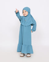 Set abaya kids Kaylie teal HijabHeela