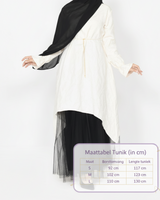 Product photo with size chart overlay