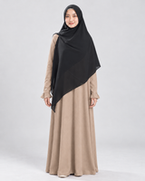 Ayesha Zipper Square khimar zwart maat L, vooraanzicht met Abaya Eliana Millo