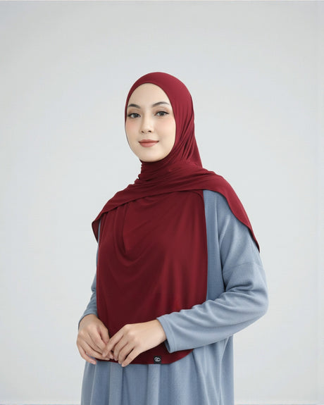 Khimar dames – Pasmina Oval van Hijab Heela, productfoto 8. De afgebeelde abaya is niet inbegrepen.