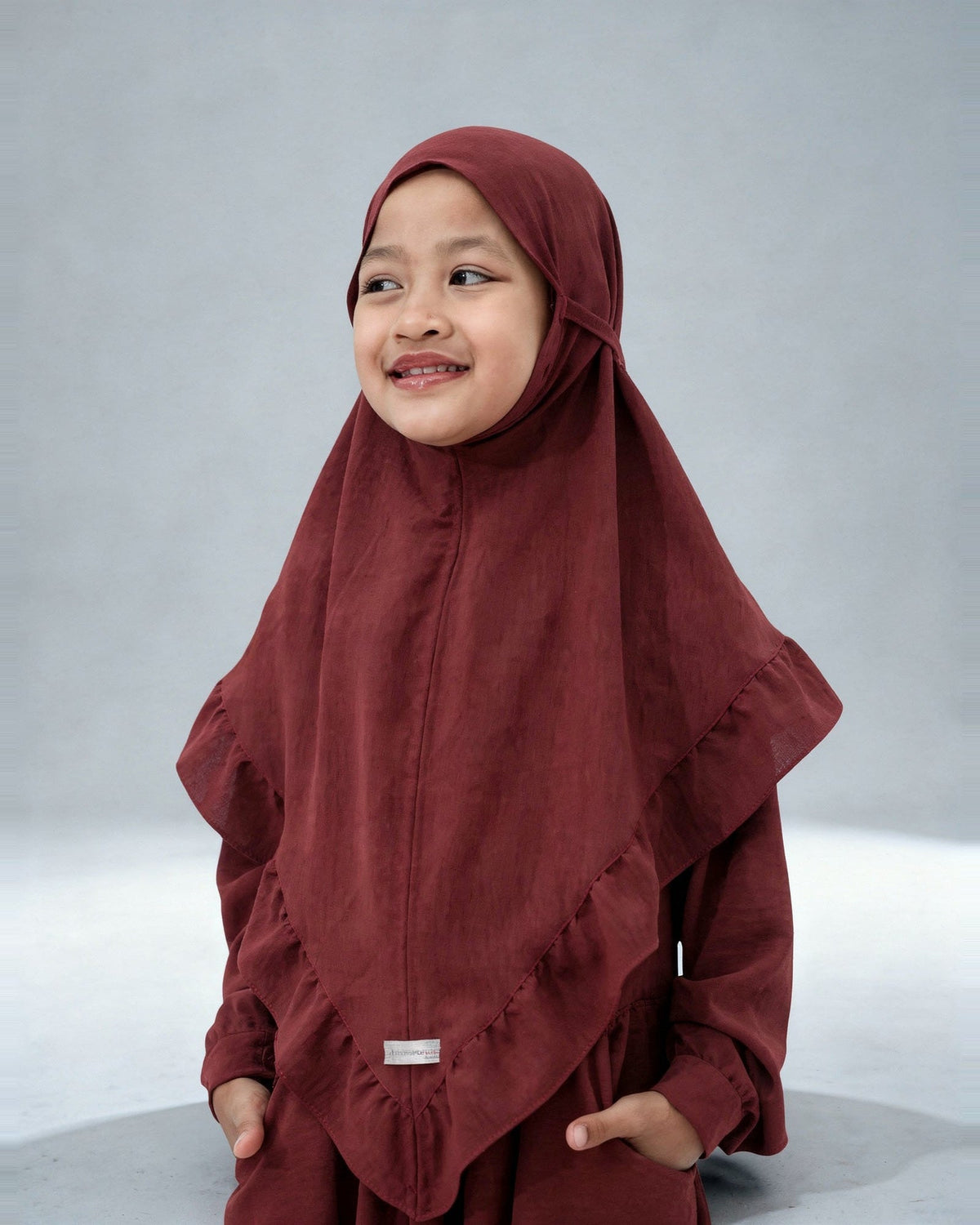 Khimar Komotini voor meisjes van Jazz-stof – Hijab Heela