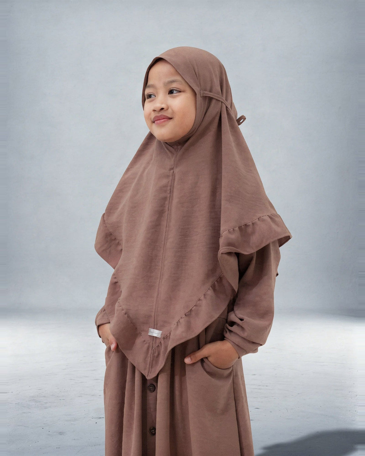 Khimar Komotini voor meisjes van Jazz-stof – Hijab Heela