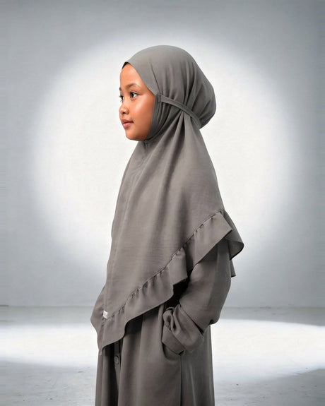 Khimar Komotini voor meisjes van Jazz-stof – Hijab Heela