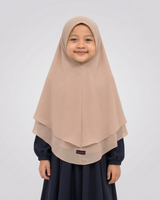 Khimar Meisjes Gaya cappuccino - model vooraanzicht