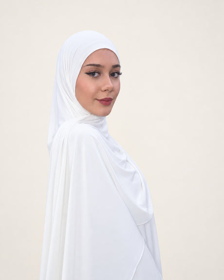 Pasmina Instant Bella Jersey – broken white – Hijab Heela