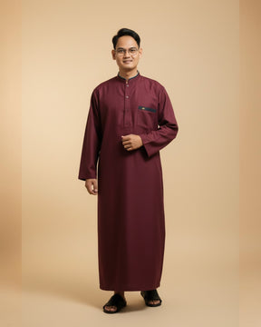 qomees katoen alfatih maroon hijabheela