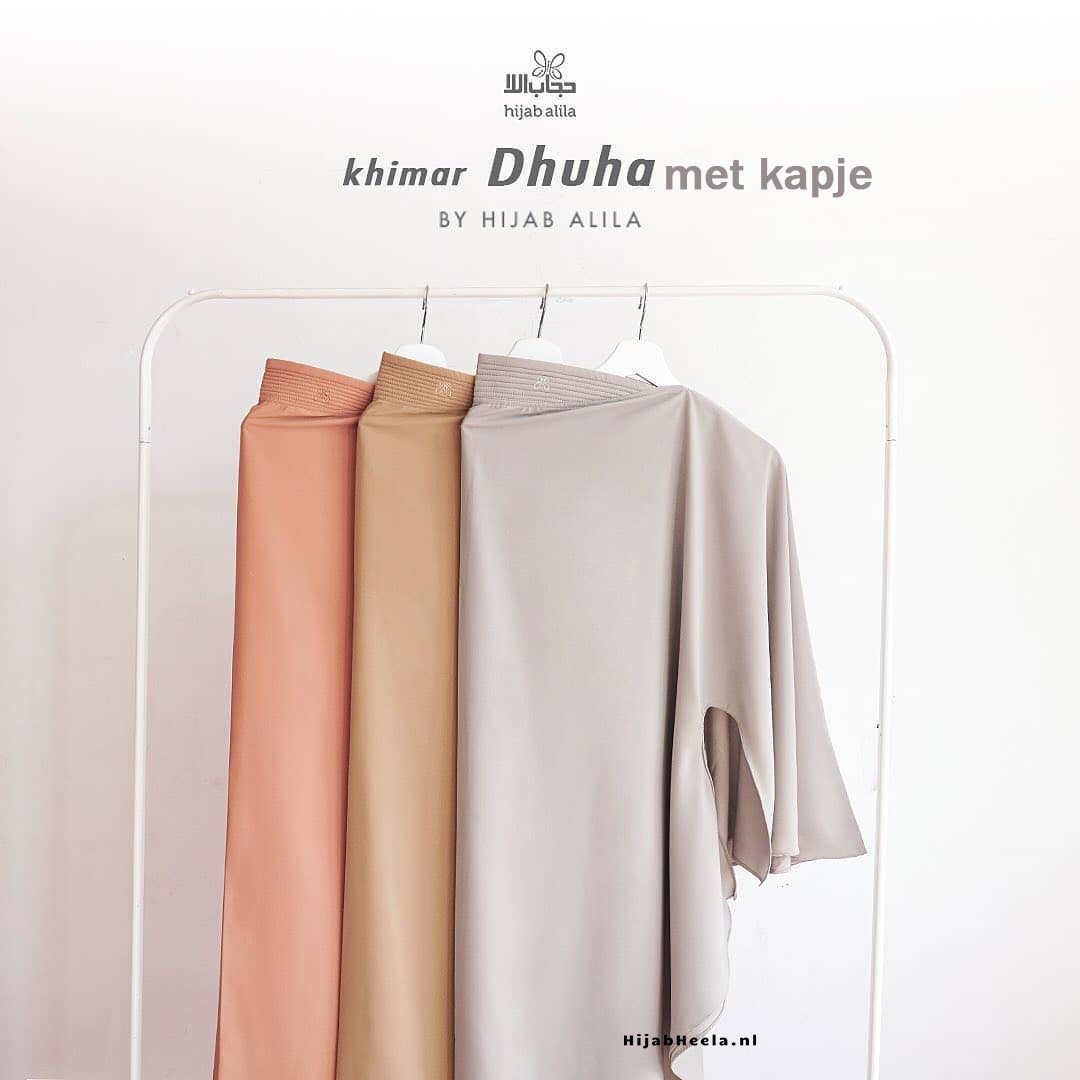 Khimar Dames – Khimar Dhuha – Met kapje van Hijab Alila, productfoto 3. De afgebeelde abaya is niet inbegrepen.